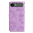 For iPhone 17 Air Flower Embossing Pattern Leather Phone Case(Purple) - 3
