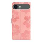 For iPhone 17 Air Flower Embossing Pattern Leather Phone Case(Pink) - 3