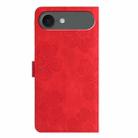 For iPhone 17 Air Flower Embossing Pattern Leather Phone Case(Red) - 3