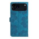 For iPhone 17 Pro Flower Embossing Pattern Leather Phone Case(Blue) - 3