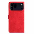 For iPhone 17 Pro Flower Embossing Pattern Leather Phone Case(Red) - 3