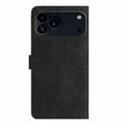 For iPhone 17 Pro Flower Embossing Pattern Leather Phone Case(Black) - 3