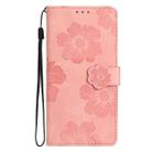 For iPhone 17 Pro Max Flower Embossing Pattern Leather Phone Case(Pink) - 2