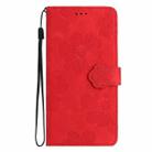 For iPhone 17 Pro Max Flower Embossing Pattern Leather Phone Case(Red) - 2