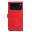 For iPhone 17 Pro Max Flower Embossing Pattern Leather Phone Case(Red) - 3