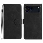 For iPhone 17 Pro Max Flower Embossing Pattern Leather Phone Case(Black) - 1