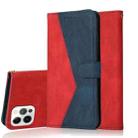 For iPhone 15 Pro Max Dual-color Stitching Leather Phone Case(Red Blue) - 1