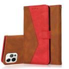 For iPhone 15 Pro Max Dual-color Stitching Leather Phone Case(Brown Red) - 1