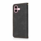 For iPhone 16 Dual-color Stitching Leather Phone Case(Black Brown) - 3