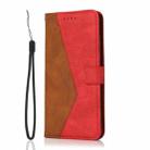 For iPhone 16 Dual-color Stitching Leather Phone Case(Brown Red) - 2