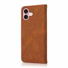 For iPhone 16 Dual-color Stitching Leather Phone Case(Brown Red) - 3