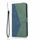 For iPhone 16 Plus Dual-color Stitching Leather Phone Case(Blue Green) - 2