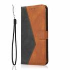 For iPhone 16 Plus Dual-color Stitching Leather Phone Case(Black Brown) - 2