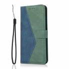 For iPhone 16 Pro Dual-color Stitching Leather Phone Case(Blue Green) - 2