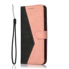 For iPhone 16e Dual-color Stitching Leather Phone Case(Black Rose Gold) - 2