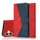 For iPhone 17 Dual-color Stitching Leather Phone Case(Red Blue) - 1