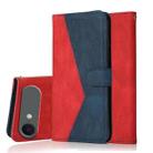 For iPhone 17 Air Dual-color Stitching Leather Phone Case(Red Blue) - 1