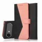 For iPhone 17 Air Dual-color Stitching Leather Phone Case(Black Rose Gold) - 1