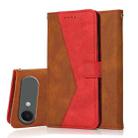 For iPhone 17 Air Dual-color Stitching Leather Phone Case(Brown Red) - 1