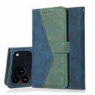 For iPhone 17 Pro Max Dual-color Stitching Leather Phone Case(Blue Green) - 1