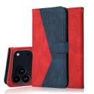 For iPhone 17 Pro Max Dual-color Stitching Leather Phone Case(Red Blue) - 1