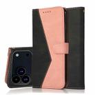 For iPhone 17 Pro Max Dual-color Stitching Leather Phone Case(Black Rose Gold) - 1