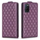 For OPPO  A72 / A52 /A92 Diamond Lattice Vertical Flip Leather Phone Case(Dark Purple) - 1