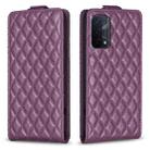 For OPPO  A74 5G / A93 5G /A54 5G Diamond Lattice Vertical Flip Leather Phone Case(Dark Purple) - 1