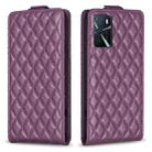 For OPPO A16S / A54S / A55 5G Diamond Lattice Vertical Flip Leather Phone Case(Dark Purple) - 1