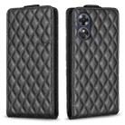 For OPPO A17 Diamond Lattice Vertical Flip Leather Phone Case(Black) - 1
