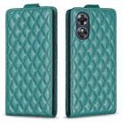 For OPPO A17 Diamond Lattice Vertical Flip Leather Phone Case(Green) - 1