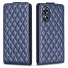For OPPO A17 Diamond Lattice Vertical Flip Leather Phone Case(Blue) - 1