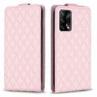 For OPPO A74 4G / F19 4G Diamond Lattice Vertical Flip Leather Phone Case(Pink) - 1