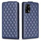 For OPPO A74 4G / F19 4G Diamond Lattice Vertical Flip Leather Phone Case(Blue) - 1