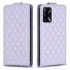 For OPPO A74 4G / F19 4G Diamond Lattice Vertical Flip Leather Phone Case(Purple) - 1