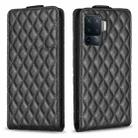 For OPPO A94 / Reno5 F / F19 Pro Diamond Lattice Vertical Flip Leather Phone Case(Black) - 1