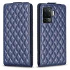 For OPPO A94 / Reno5 F / F19 Pro Diamond Lattice Vertical Flip Leather Phone Case(Blue) - 1