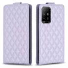 For OPPO A94 5G / F19 Pro+ Diamond Lattice Vertical Flip Leather Phone Case(Purple) - 1