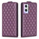 For OPPO A96 5G / Reno7 Z Diamond Lattice Vertical Flip Leather Phone Case(Dark Purple) - 1