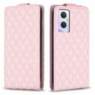For OPPO A96 5G / Reno7 Z Diamond Lattice Vertical Flip Leather Phone Case(Pink) - 1