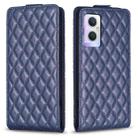 For OPPO A96 5G / Reno7 Z Diamond Lattice Vertical Flip Leather Phone Case(Blue) - 1