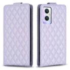 For OPPO A96 5G / Reno7 Z Diamond Lattice Vertical Flip Leather Phone Case(Purple) - 1