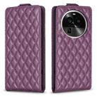 For OPPO Find X6 Pro Diamond Lattice Vertical Flip Leather Phone Case(Dark Purple) - 1