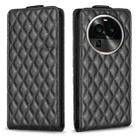 For OPPO Find X6 Pro Diamond Lattice Vertical Flip Leather Phone Case(Black) - 1