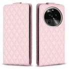 For OPPO Find X6 Pro Diamond Lattice Vertical Flip Leather Phone Case(Pink) - 1