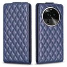 For OPPO Find X6 Pro Diamond Lattice Vertical Flip Leather Phone Case(Blue) - 1