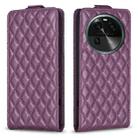 For OPPO Find X6 Diamond Lattice Vertical Flip Leather Phone Case(Dark Purple) - 1