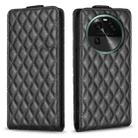 For OPPO Find X6 Diamond Lattice Vertical Flip Leather Phone Case(Black) - 1