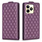 For Realme C53 Diamond Lattice Vertical Flip Leather Phone Case(Dark Purple) - 1
