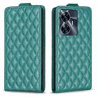 For Realme C55 Diamond Lattice Vertical Flip Leather Phone Case(Green) - 1